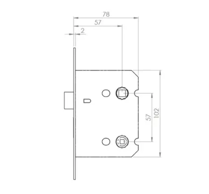 76mm (3") Residential Bathroom Lock - Antique Brass