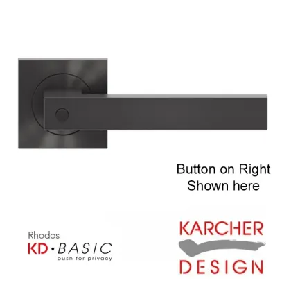 KD BASIC - Seattle Square Lever on Rose Door Handles - Karcher Cosmos Black