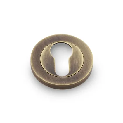 Alexander and Wilks Euro Profile Concealed Fix Escutcheon - Antique Brass