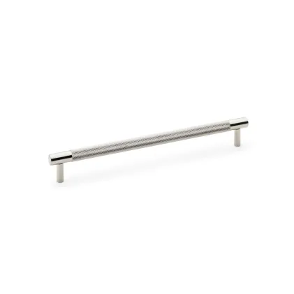 224mm Alexander and Wilks Brunel Knurled T-Bar Cupboard Pull Handle - Polished Nickel
