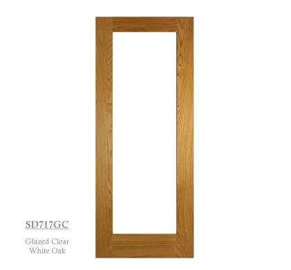 1 Panel Lacquered Shaker Style Door White Oak - Glazed Clear