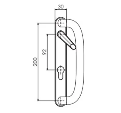 Trinity Patio Door Handles 92mm Lock Hole Centres