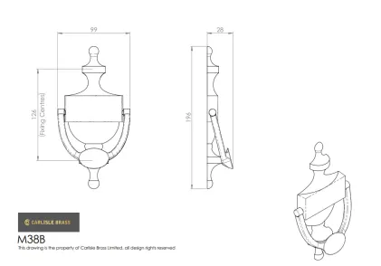 Urn Door Knocker PVD Stainless Brass