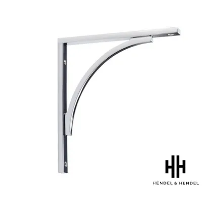 Hendel & Hendel - York Solid Brass Shelf Bracket  - Polished Chrome