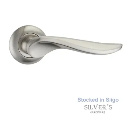 Achilles Satin Nickel Lever on Rose Door Handles Fortessa