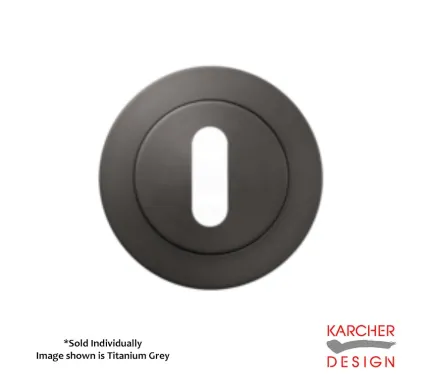Keyhole escutcheon to suit Karcher Round Rose Titanium Grey