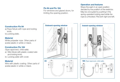 ASSA ABLOY Chord restrictor Non-Locking - White