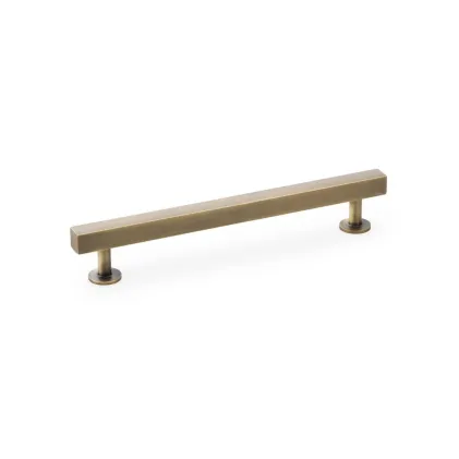 160mm Alexander and Wilks Square T-Bar Cupboard Pull Handle - Antique Brass