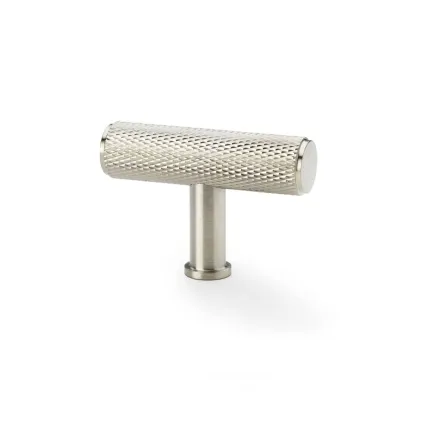 Alexander and Wilks Crispin Knurled T-bar Cupboard Knob - Satin Nickel