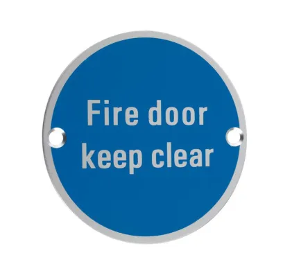 Fire Door Keep Clear 76mm Circular Sign SAA