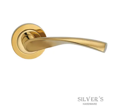 Verto PVD Brass Lever on Rose Door Handles Fortessa