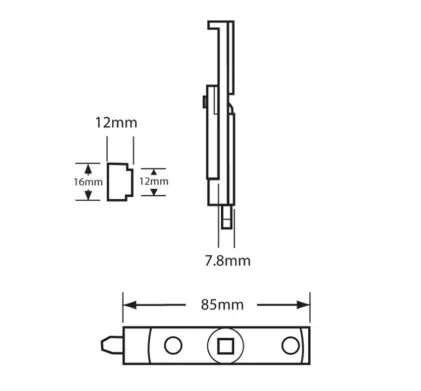 Finger Operated External Door Flush Bolt