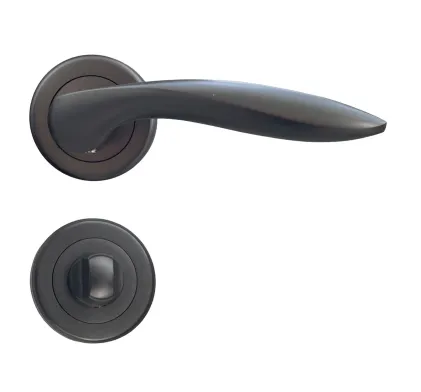 PIETA Lever on rose Door Handles Matt Black Nickel *Bathroom Version*