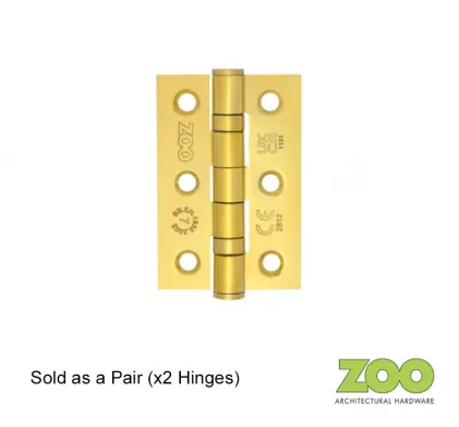 76 x 50mm Ball Bearing Hinge PVD-Brass Zoo Hardware
