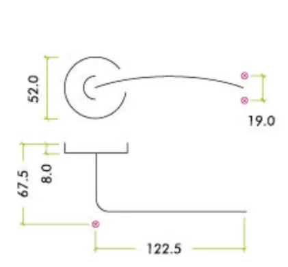 Arched Lever on Rose Door Handles Stainless Steel