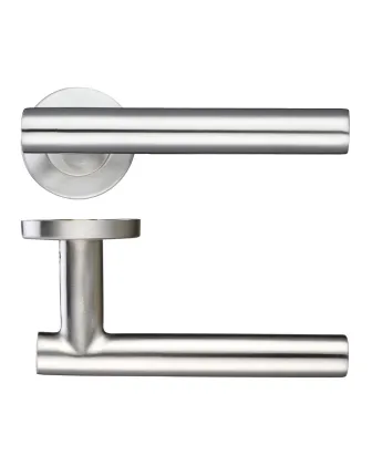 T-Bar Lever on Rose Door Handles Stainless Steel