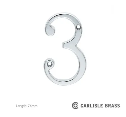 Carlisle Brass Numeral 76mm - Polished Chrome
