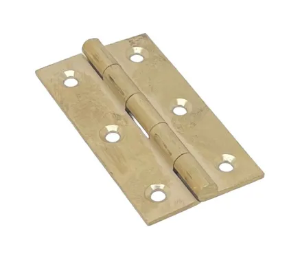 64mm x 35mm Solid Drawn Brass Butt Hinge, Self Colour