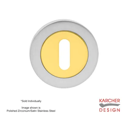 Keyhole escutcheon to suit Karcher Lever on Rose - PVD/SSS