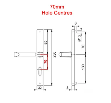 Hoppe Frankfurt White-Aluminium Handles 70mm PZ