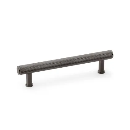 128mm Alexander and Wilks Crispin Knurled T-bar Cupboard Pull Handle - Dark Bronze PVD