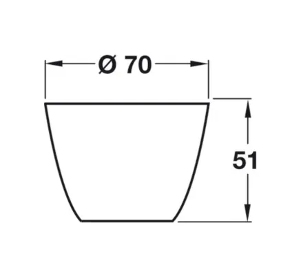 Furniture Foot, Height 51mm, Plastic - &Oslash; 70mm