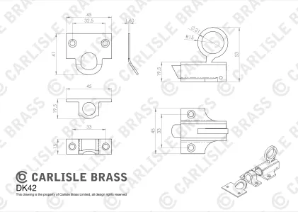 Fan Light Catch - Polished Brass