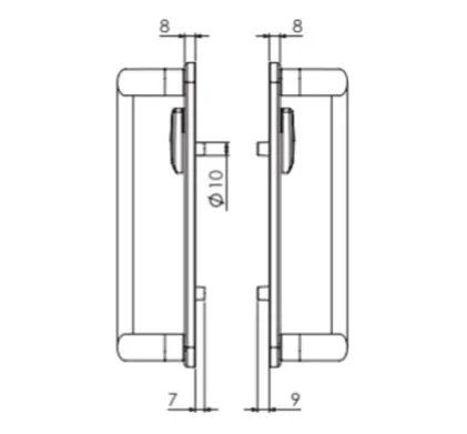 Trinity Patio Door Handles 92mm Lock Hole Centres