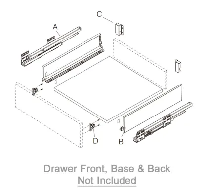 CEMUX H Box Drawer Sides, 167mm Height, 300mm Depth