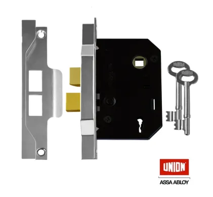 3" UNION Rebated 2 Lever Sashlock 76mm Silver