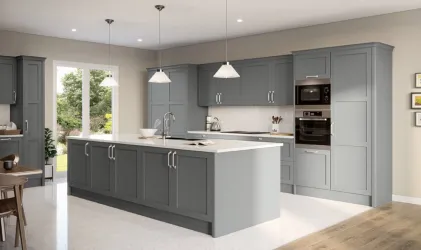 19mm Solid Ash Door/Drawer Front - Painted Dust Grey