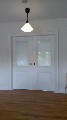 2 Panel Moulded White Primed Door - Glazed Frosted