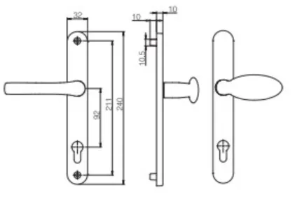 Mila Lever/Pad Satin Stainless Steel Handles 92/92mm PZ