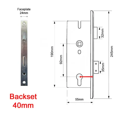 40mm Backset KFV Euro Profile Mortice Sashlock 92mm Centres - 245mm Faceplate