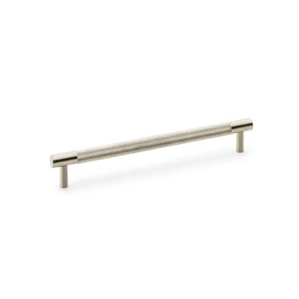 192mm Alexander and Wilks Brunel Knurled T-Bar Cupboard Pull Handle - Satin Nickel