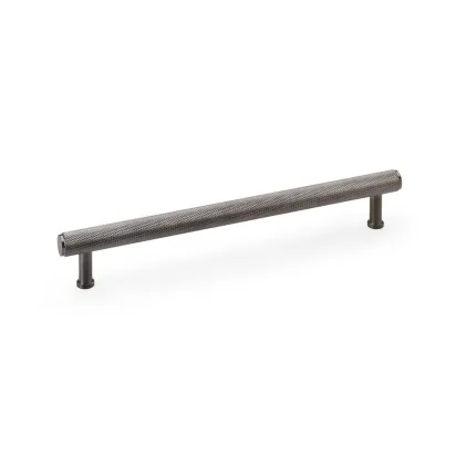 224mm Alexander and Wilks Crispin Knurled T-bar Cupboard Pull Handle - Dark Bronze PVD