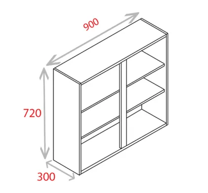 900mm Wall Unit - Natural Grey