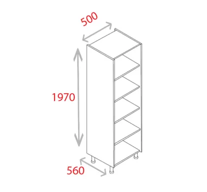 500mm Larder Unit - Natural Grey