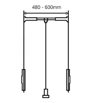 480-600mm - Adjustable Wardrobe Rail - 12kg Max