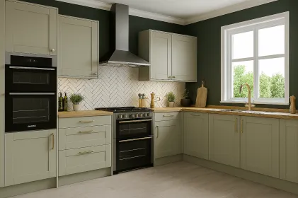18mm Vinyl Door/Drawer Front - Reed Green Premier Matt