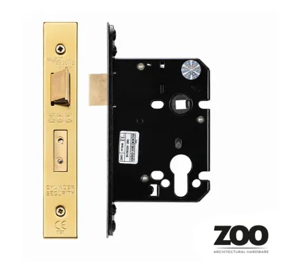 3" Euro Profile Architectural Sashlock 47.5mm Centres - PVD Brass