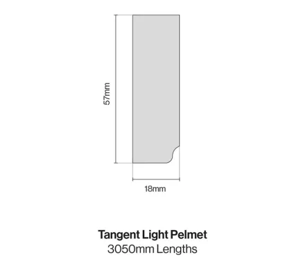 Tangent Pelmet 3050mm (To suit SERICA Doors)