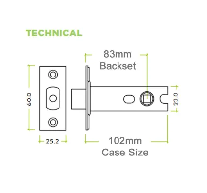 102mm Heavy Duty Tubular Deadbolt - Satin Stainless Steel