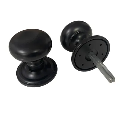 Old English Harrogate Solid Brass Mushroom Mortice Knob on Concealed Fix Rose - Matt Black