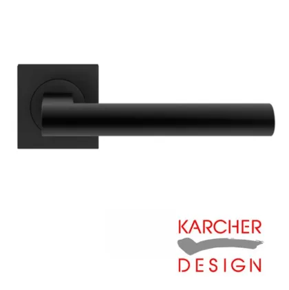 Madeira Lever on Square Rose Door Handles - Karcher Cosmos Black