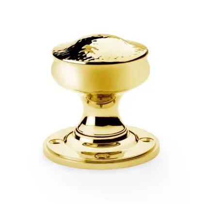 Alexander and Wilks Hammered Mortice Door Knob - Unlacquered Brass