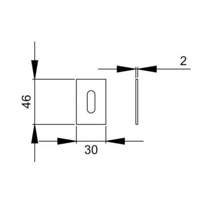 Square Keyhole Escutcheon to suit Karcher Mini Rose Handles - SSS
