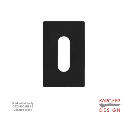 Square Keyhole Escutcheon to suit Karcher Mini Rose Handles - Cosmos Black