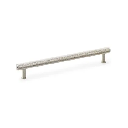 224mm Alexander and Wilks Crispin Knurled T-bar Cupboard Pull Handle - Satin Nickel