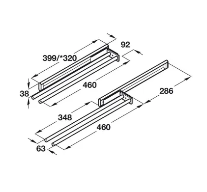 Aluminium Towel Rail - 2 Rails